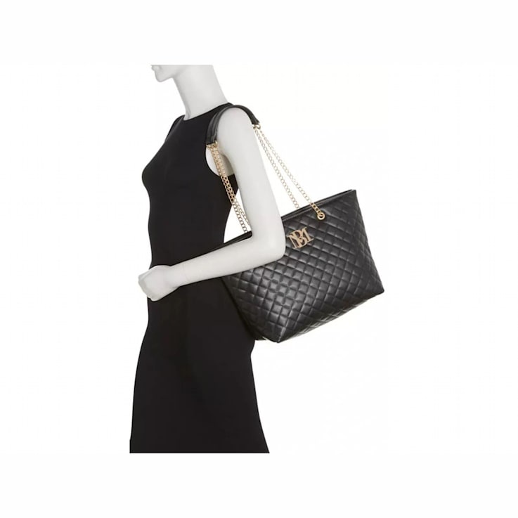 Badgley Mischka Large Quilted Tote in Black.