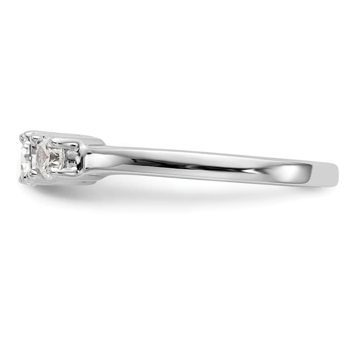 Rhodium Over 14K White Gold Lab Grown Diamond SI1/SI2, G H I, 3-Stone
Engagement Ring
