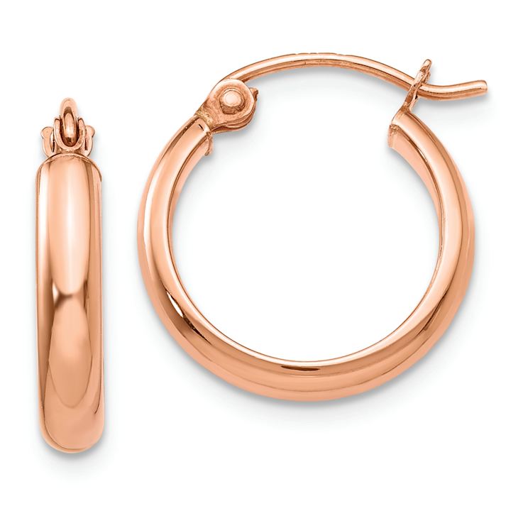 14k Rose Gold 9/16" Hoop Earrings