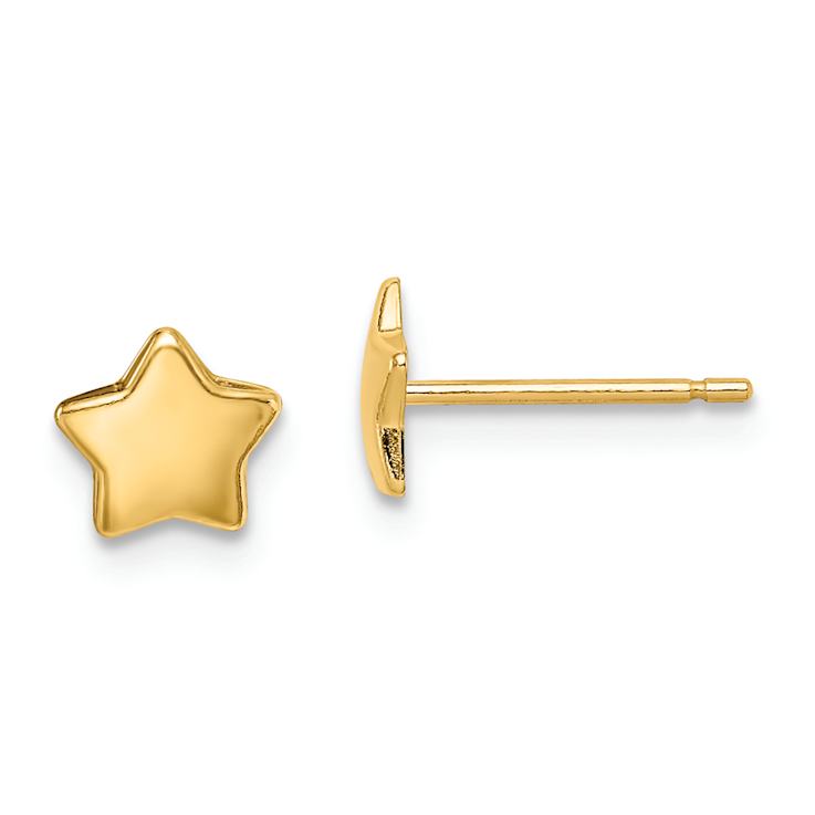 14k Yellow Gold Children's 6.3mm Star Stud Earrings