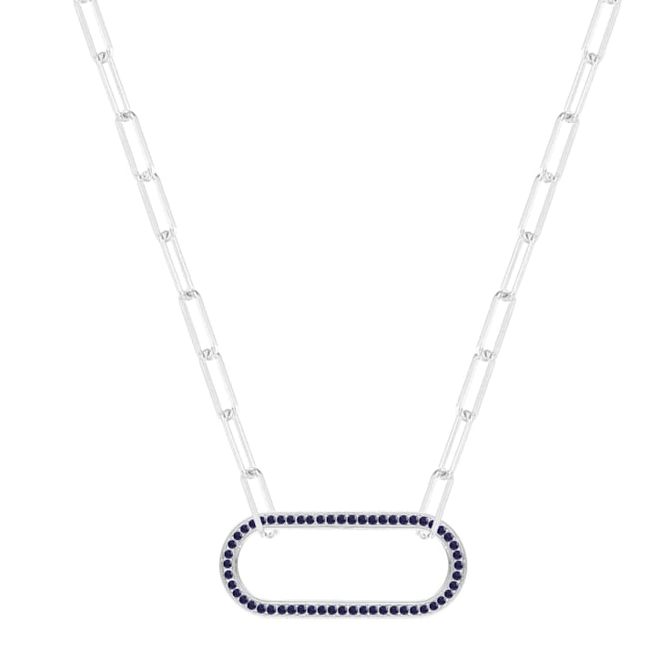 Sapphire Sterling Silver Bar Necklace