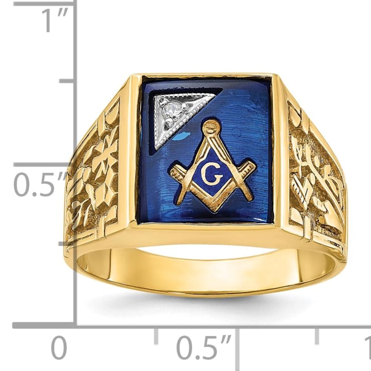 Custom Bezel Masonic Ring in Sterling Silver ~ Style 011CB - ProLine Designs