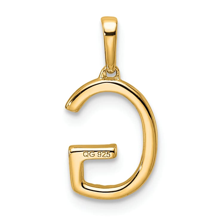 10k Yellow Gold Diamond Letter G Initial Pendant