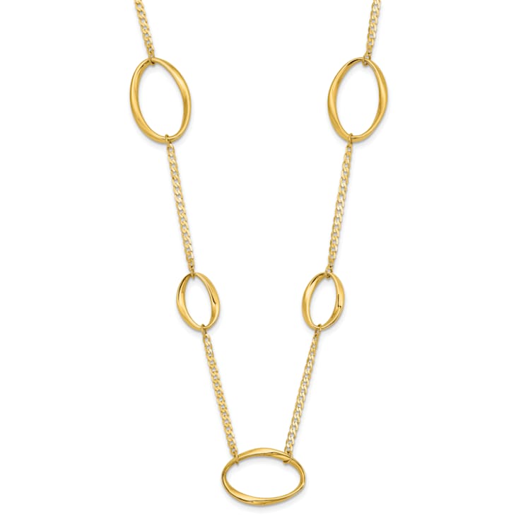 14K Yellow Gold Polished Oval Link 20-inch Necklace