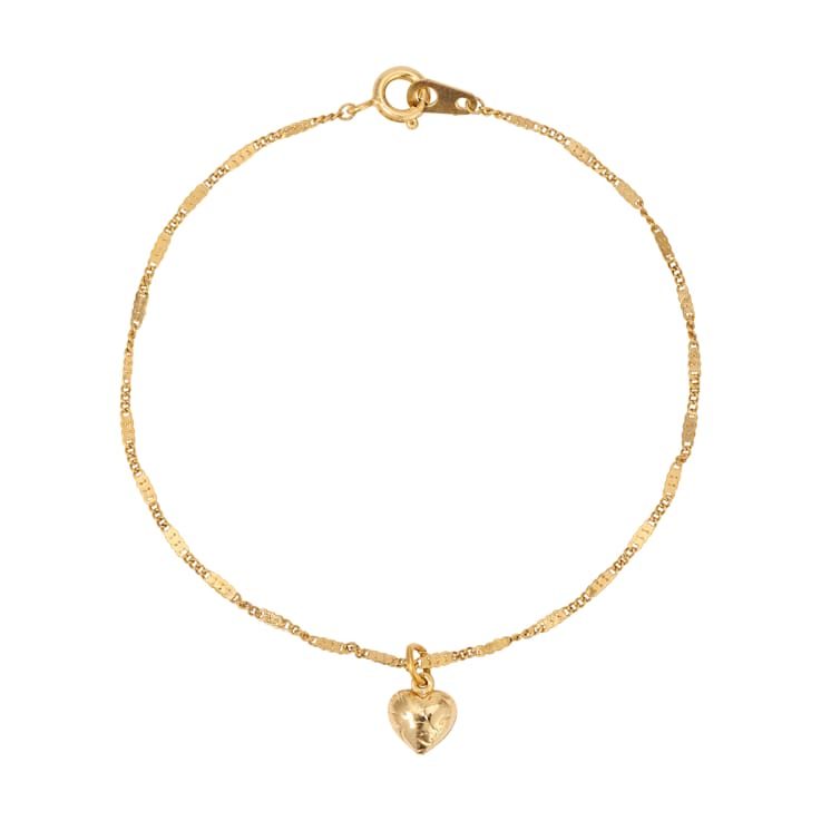 Gold Tone Small Heart Bracelet