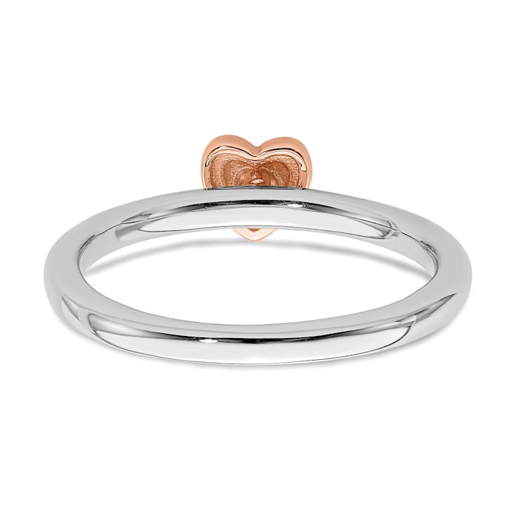 14K Rose Gold Over Sterling Silver Stackable Expressions Diamond Heart
Ring 0.005ctw