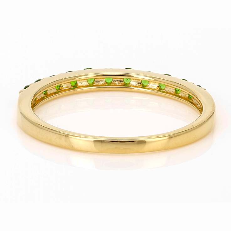 Chrome Diopside Band Ring In 18K Gold Over Sterling Silver 0.28ctw