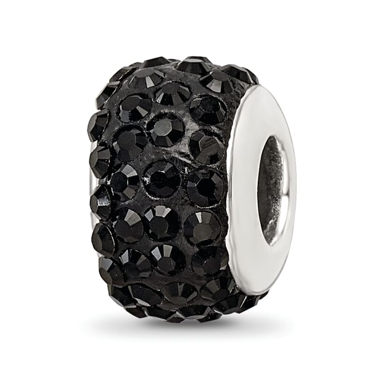 Sterling Silver Reflections Black Full Preciosa Crystal Bead