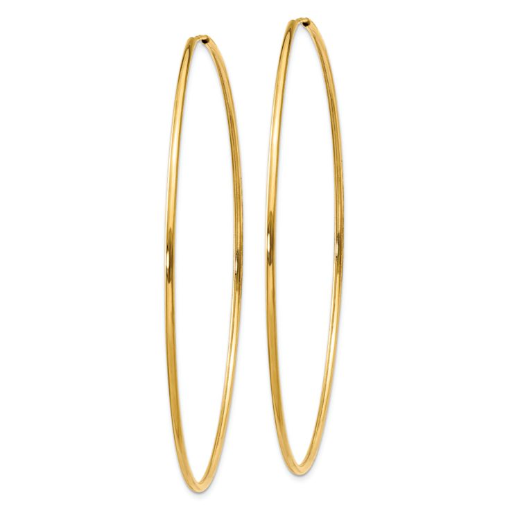 14k Yellow Gold 2 3/8" Endless Hoop Earrings