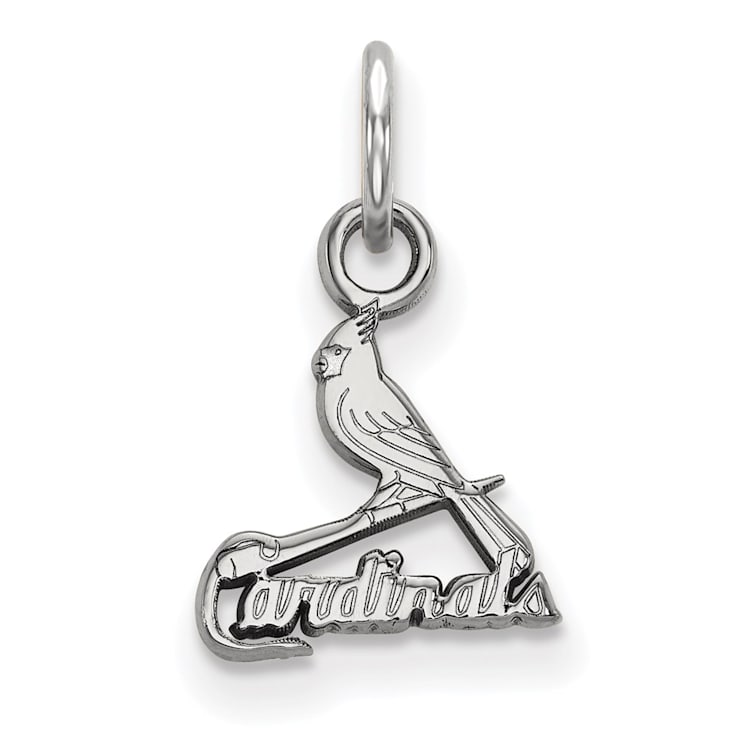 Rhodium Over Sterling Silver MLB St. Louis Cardinals LogoArt Pendant
