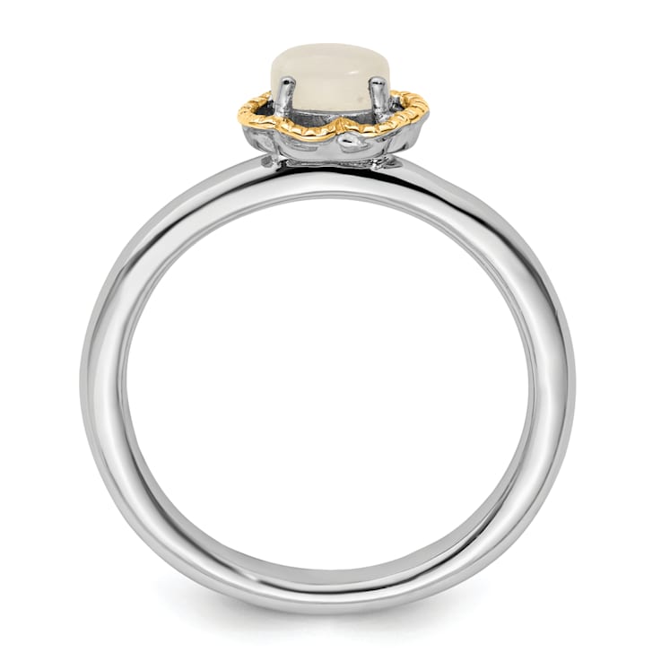 14K Yellow Gold Over Sterling Silver Stackable Expressions Moonstone
Polished Ring
