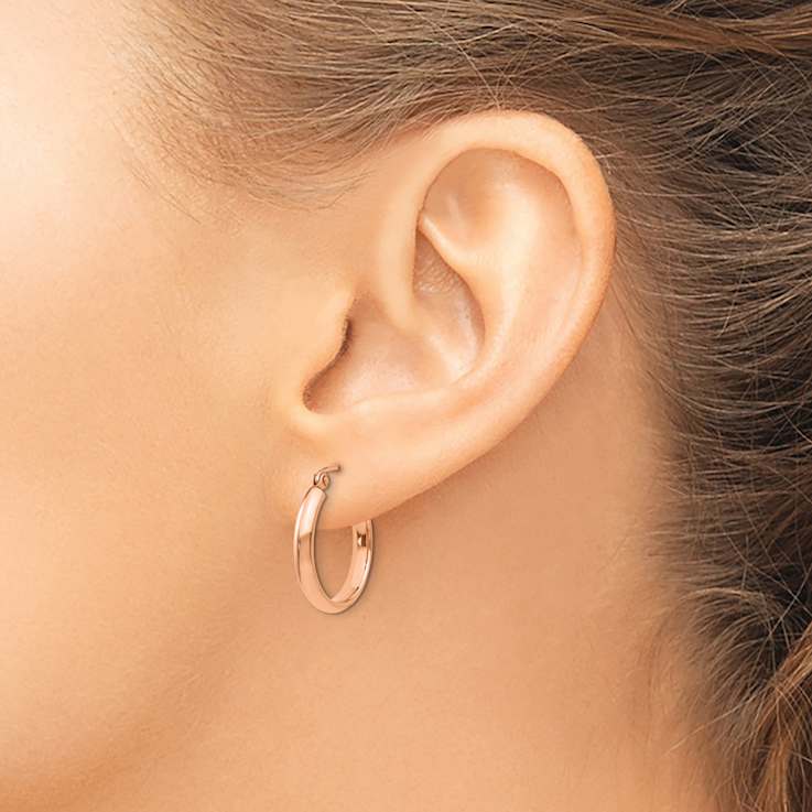 14k Rose Gold 11/16" Hoop Earrings