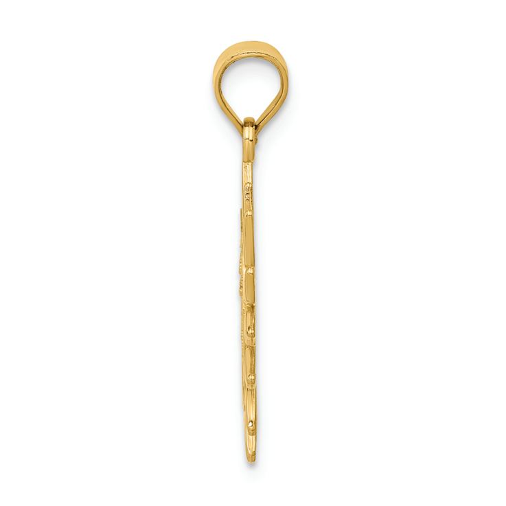 14k Yellow Gold Polished Filigree Sun Pendant