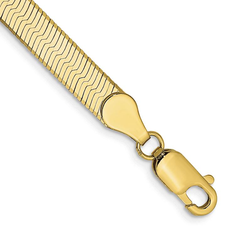 10k Yellow Gold 5mm Silky Herringbone Link Bracelet