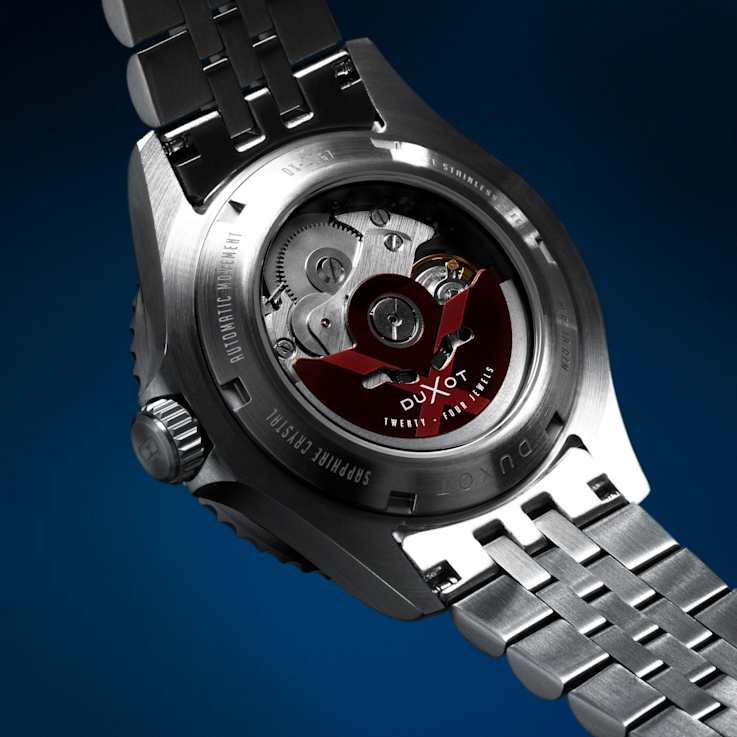 Duxot Atlantica Skeleton Diver Purple Dial White Bezel White Stainless
Steel Band Automatic Watch