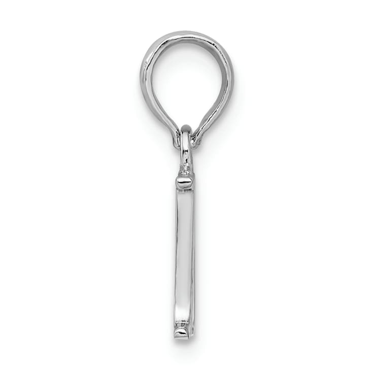 Sterling Silver Polished Block Initial -M- Pendant