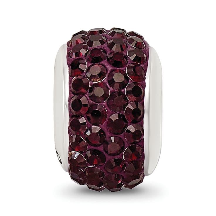 Sterling Silver Reflections Crimson Full Preciosa Crystal Bead
