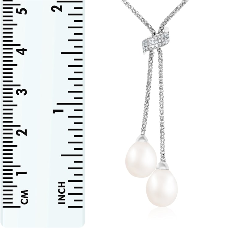 7-8mm White Cultured Freshwater Pearl Sterling Silver Necklace