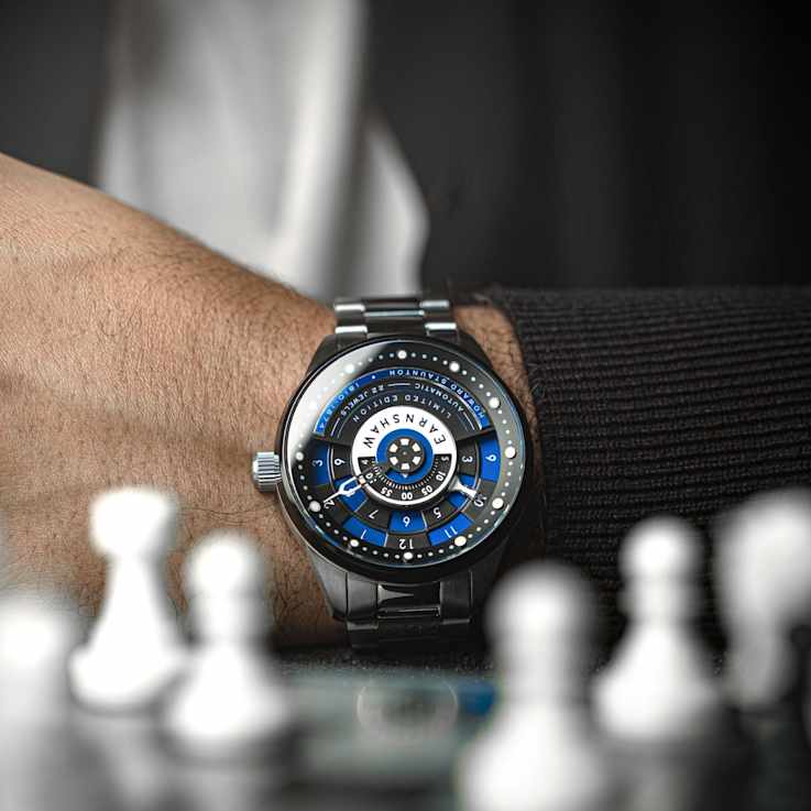 Thomas Earnshaw Staunton Chess Set Automatic Blue Dial Stainless Steel
Band Limited Edition Watch
