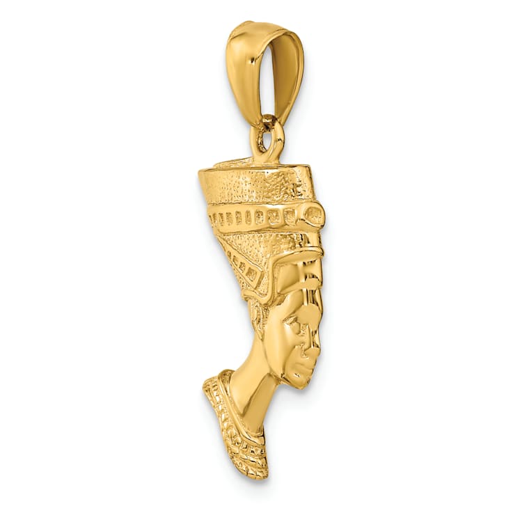 14k Yellow Gold 3D Nefertiti Pendant