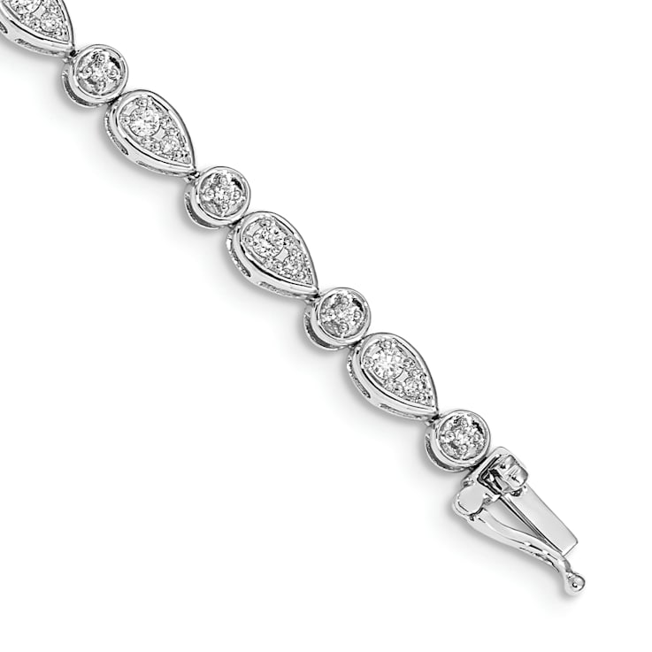 Rhodium Over 14k White Gold Diamond Bracelet