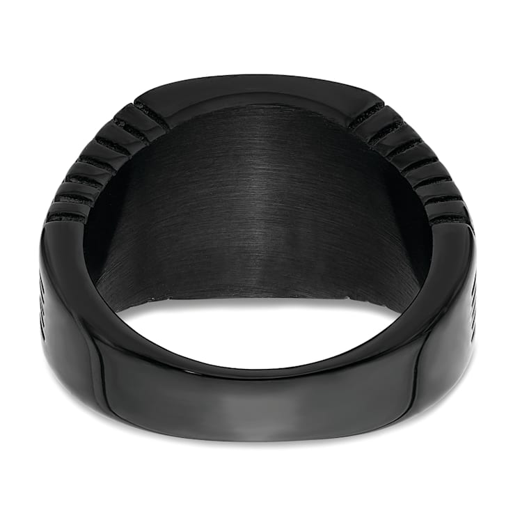 Stainless Steel Polished Black IP-plated with Black Cubic Zirconia
Signet Ring