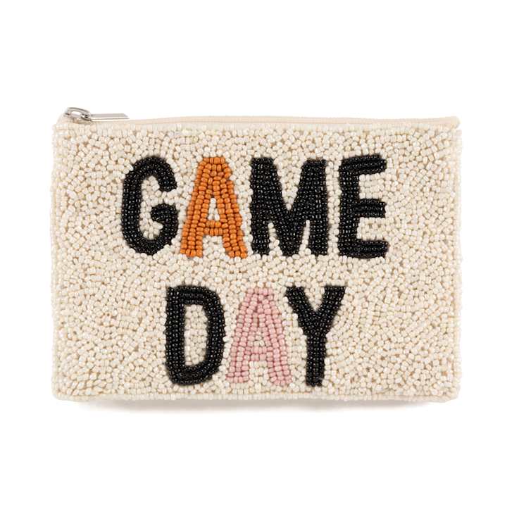 Shiraleah "GAME DAY" Glass Beaded Zip Pouch