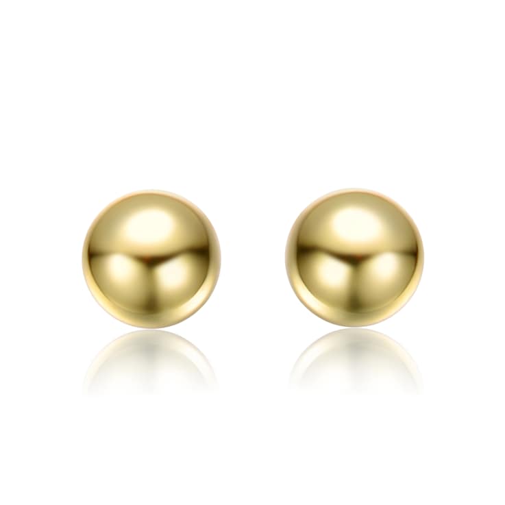 Polished Ball Stud Earrings In 14K Gold Over Brass