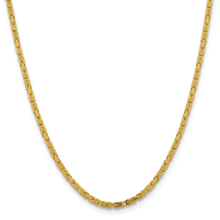 14K Yellow Gold 3.25mm Byzantine Chain Necklace