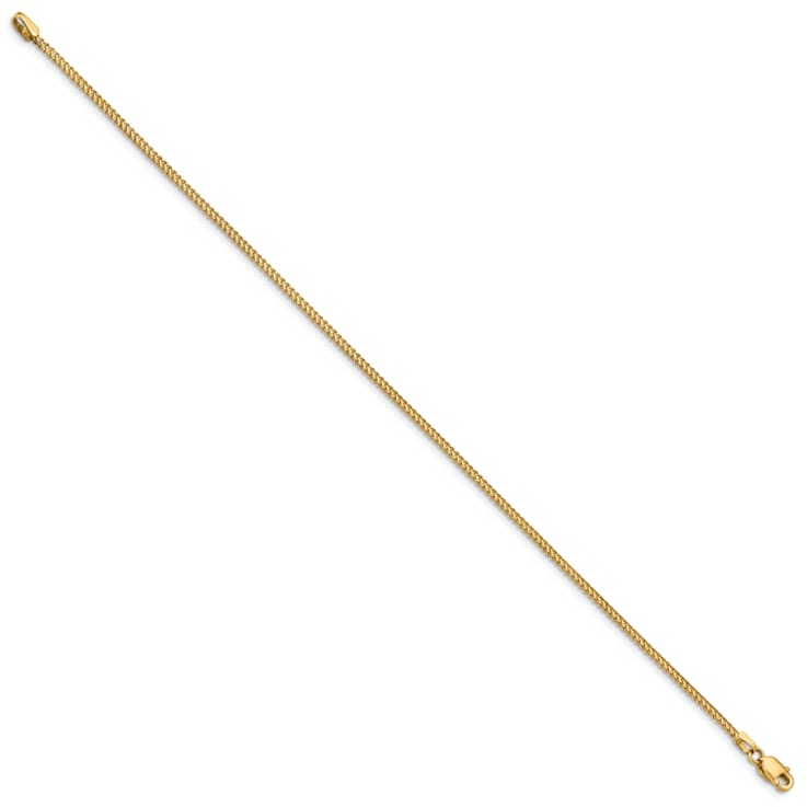14K Yellow Gold 1mm Franco Chain Bracelet
