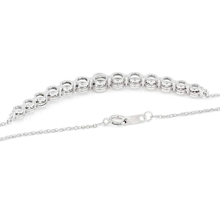 Lab-Grown Diamond Bar Necklace In 10K White Gold 1.00ctw