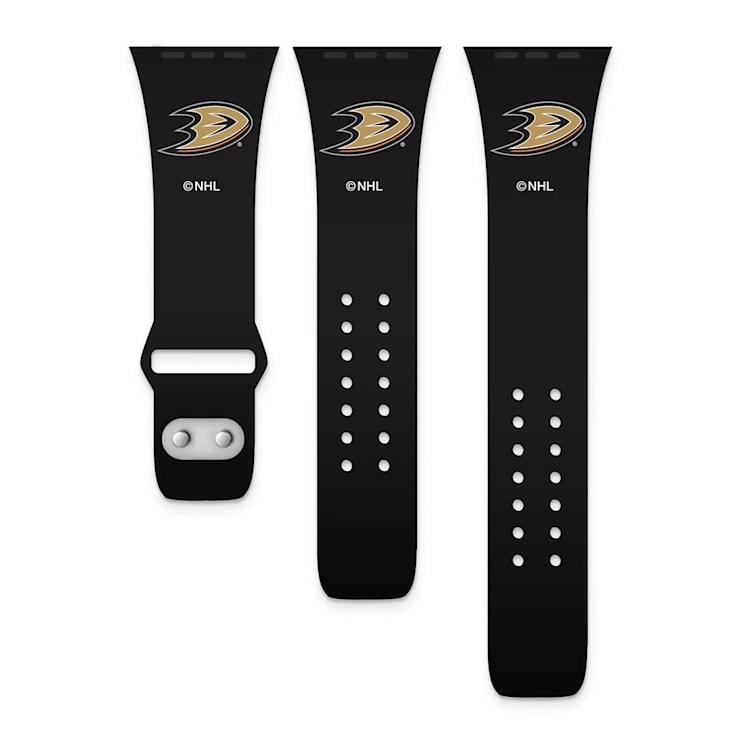 Gametime NHL Anaheim Ducks Black Silicone Apple Watch Band (38/40mm
M/L). Watch not included.