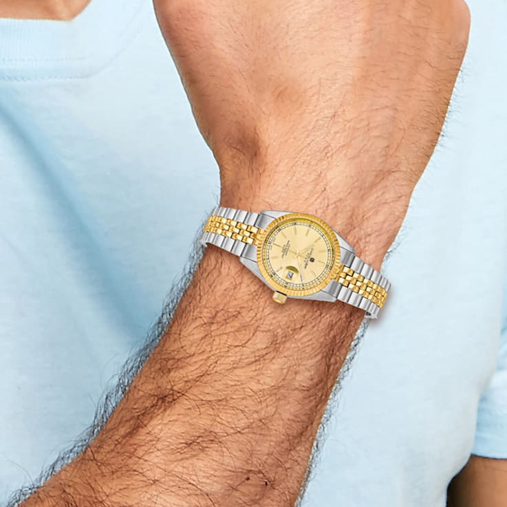 Men's Charles Hubert IP-plated Two-tone Gold-tone Dial Watch