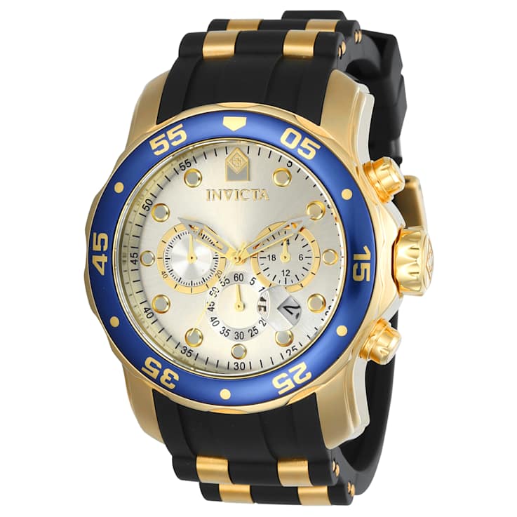 Invicta Pro Diver 48mm Silver Dial Silicone, Stainless Steel Band Quartz Watch