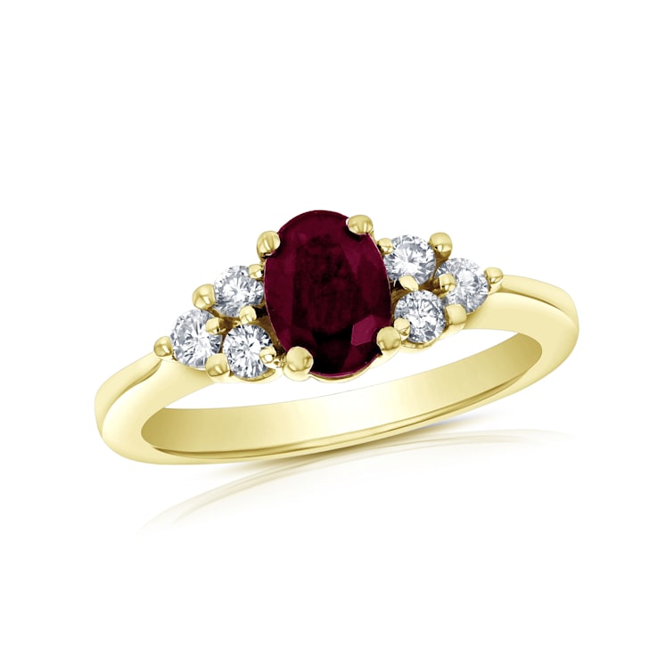 1.10ctw Ruby and Diamond Ring in 14k Yellow Gold