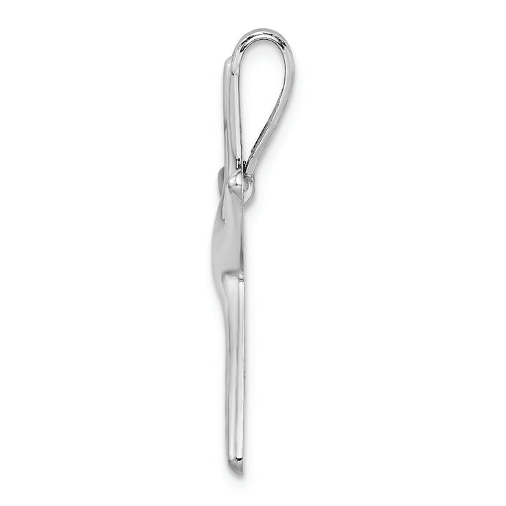 Rhodium Over 14K White Gold Starfish Chain Slide Pendant