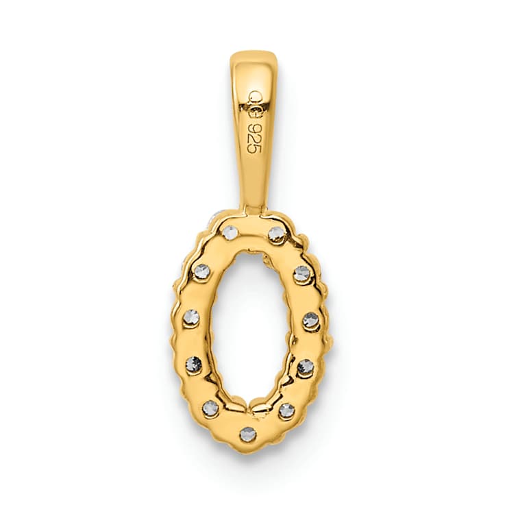 14k Yellow Gold Diamond Number 0 Pendant