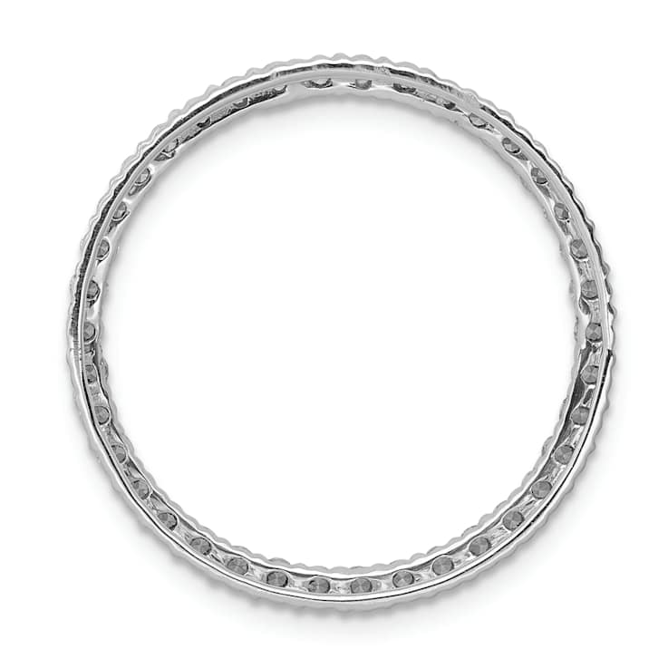 Rhodium Over 10k White Gold 0.76 ctw Diamond Circle Chain Slide Pendant