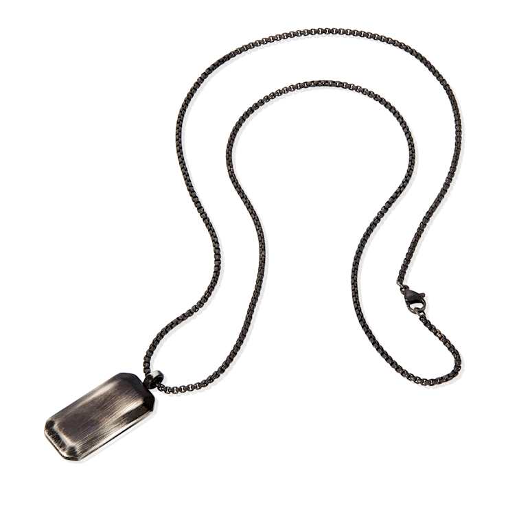 Invicta Men's Dog Tag Pendant With Chain In Stainless Steel