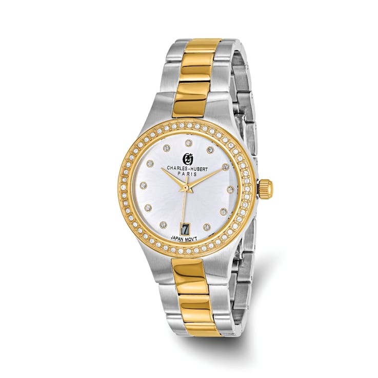 Ladies Charles Hubert Two-tone Stainless Steel Silver Dial Watch