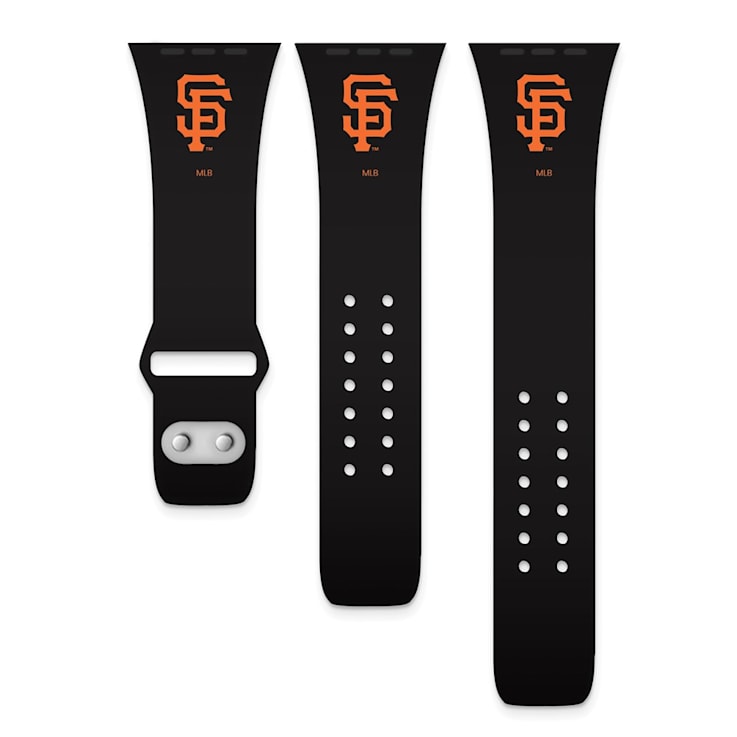 Gametime MLB San Francisco Giants Black Silicone Apple Watch Band
(42/44mm M/L). Watch not included.