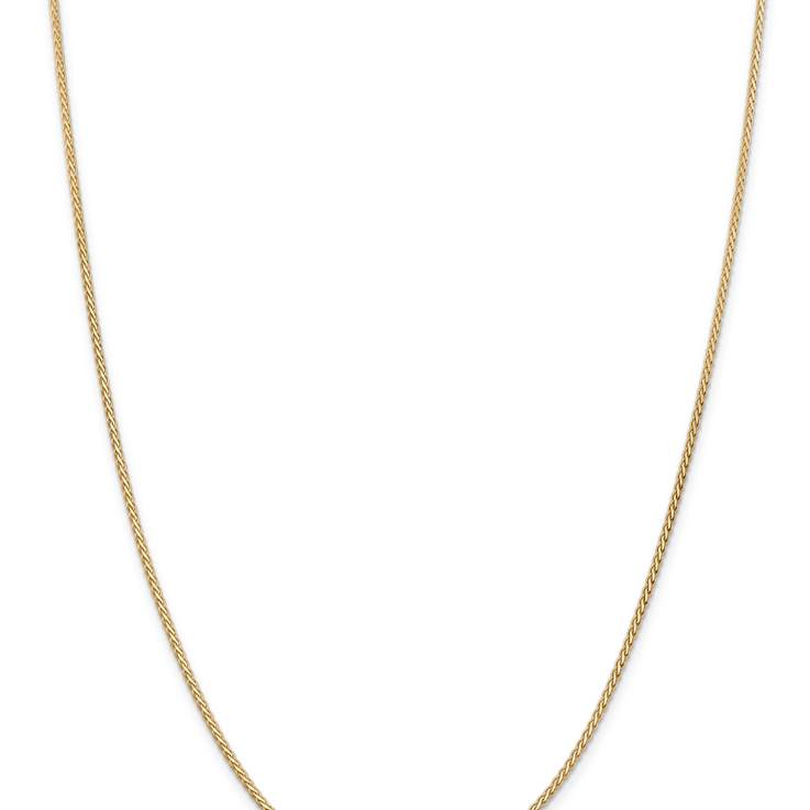 14k Yellow Gold 1.9mm Solid Flat Wheat 18 Inch Chain