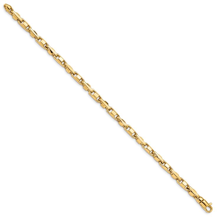 10k Yellow Gold 4mm Hand-polished Fancy Link Bracelet