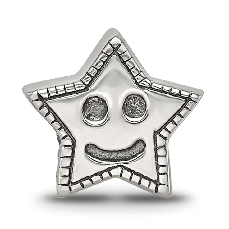 Sterling Silver Smiley Star Bead