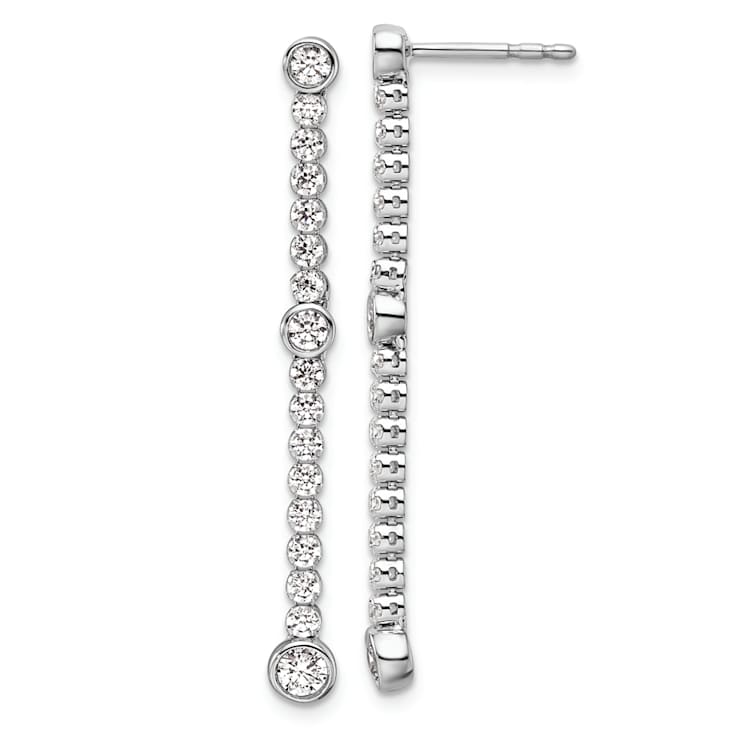 Rhodium Over 14K White Gold Lab Grown Diamond SI1/SI2, G H I, Post
Dangle Earrings