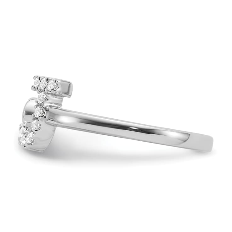 Rhodium Over 14K White Gold Lab Grown Diamond VS/SI GH, Initial J
Adjustable Ring