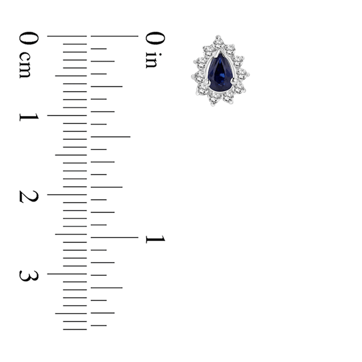 0.70ctw Sapphire and Diamond Earring in 14k White Gold