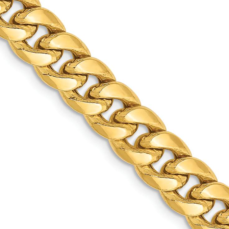 14k Yellow Gold 6.75mm Miami Cuban Link 22 Inch Chain