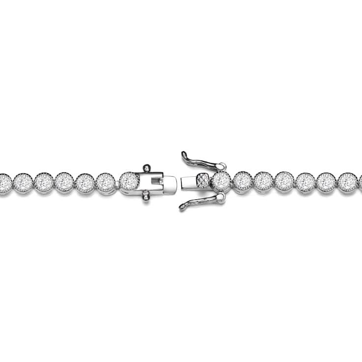 Milgrain CZ Tennis Bracelet In Sterling Silver