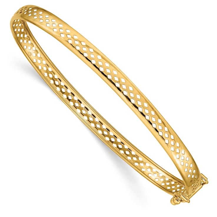14K Yellow Gold Polished Safety Clasp 4.75mm Bangle